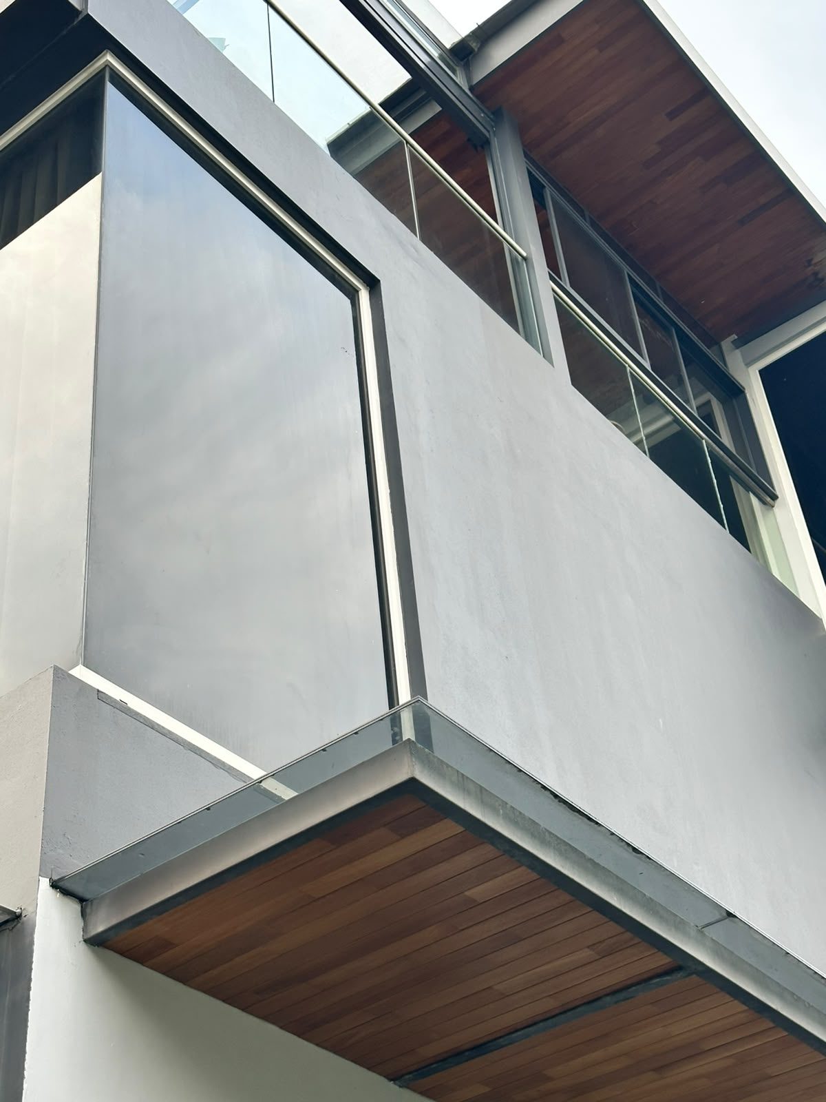 Clean repainted exterior feature wall, landed property Singapore